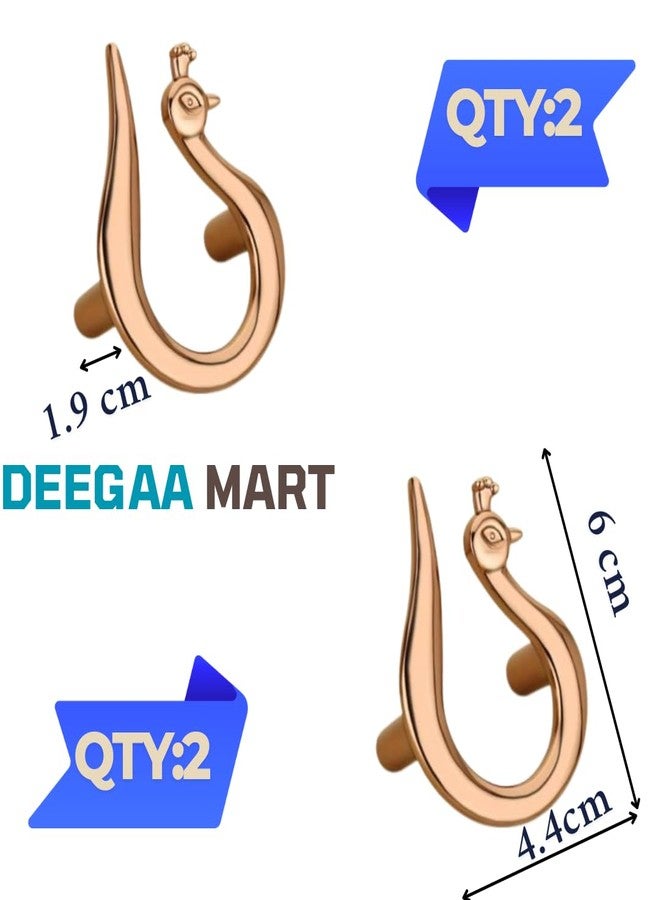 DEEGAA MART مقابض أدراج خزائن على شكل حرف D من DEEGAA MART، مصنوعة من سبائك الزنك، مناسبة لخزائن المطبخ، والخزائن ذات الأدراج، وخزائن الملابس، والخزائن، والأدراج، وأبواب الأثاث (2، ذهبي وردي، طاووسي) - Image 2